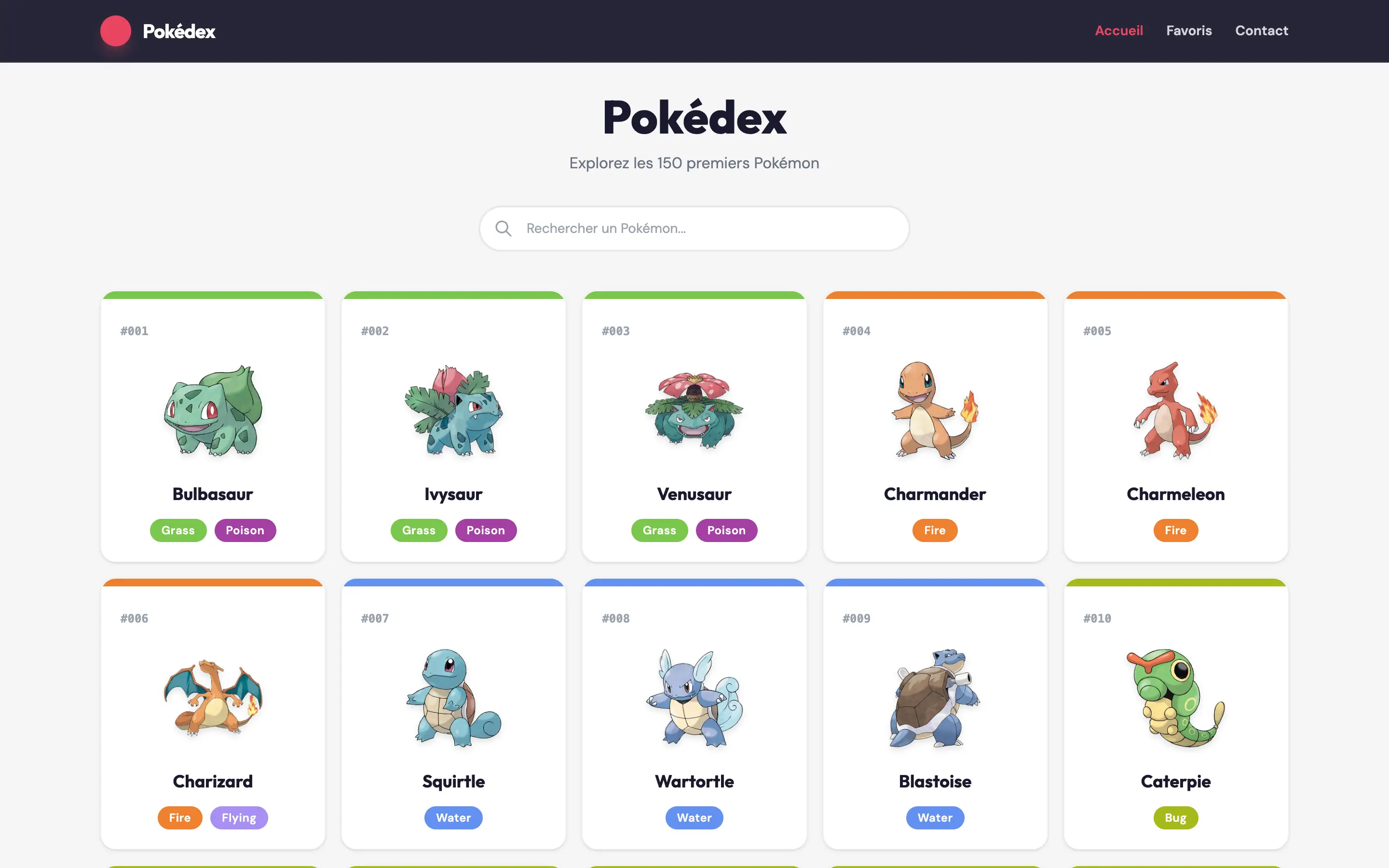 Aperçu de Pokedex